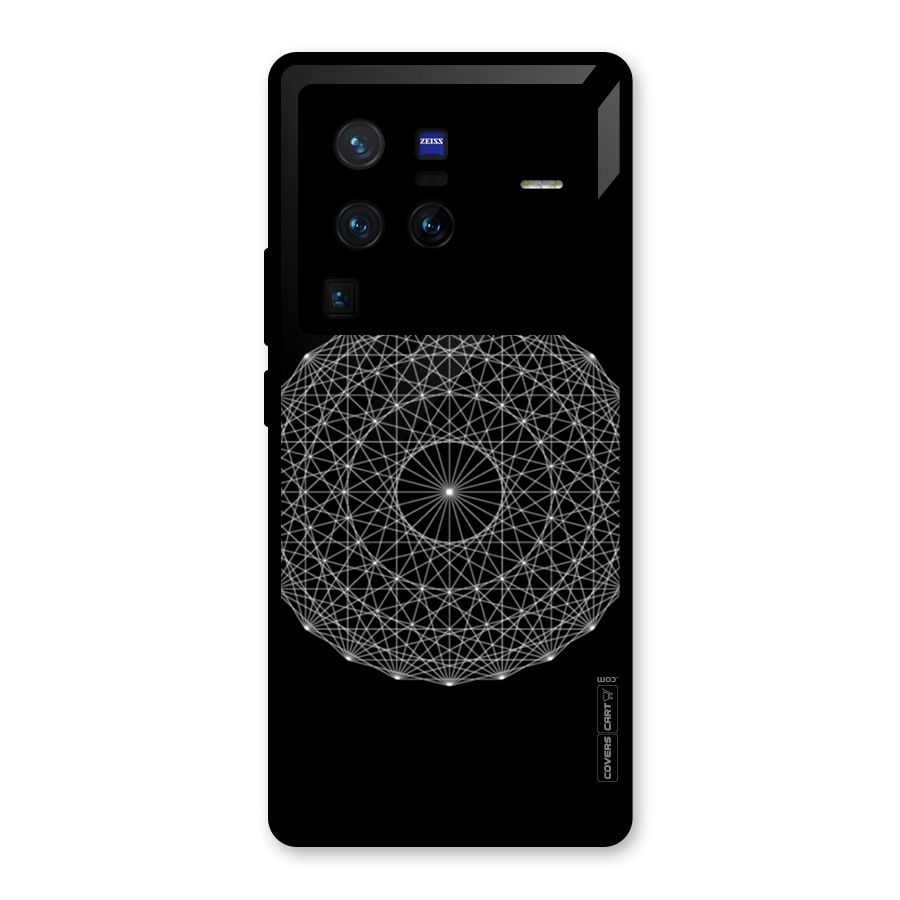 Black Clipart Glass Back Case for Vivo X80 Pro