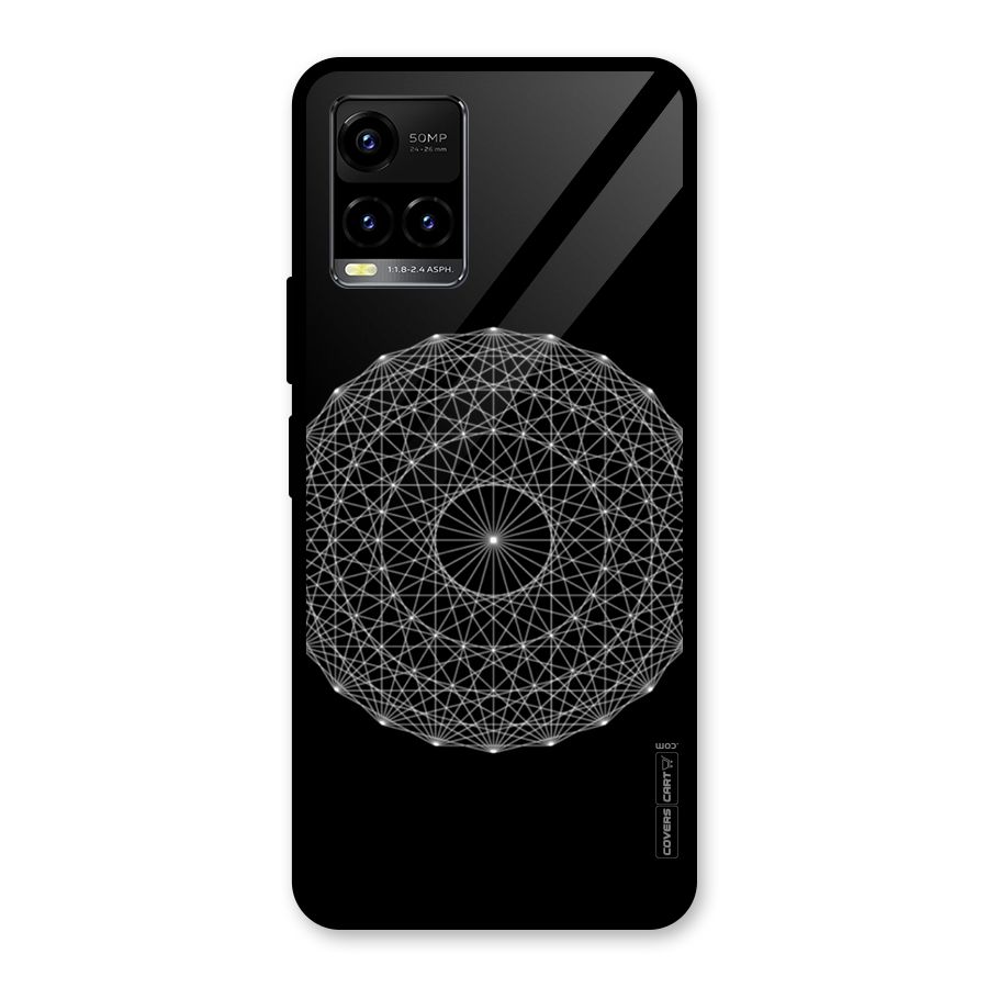 Black Clipart Glass Back Case for Vivo Y21T