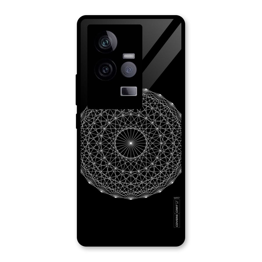 Black Clipart Glass Back Case for Vivo iQOO 11 5G