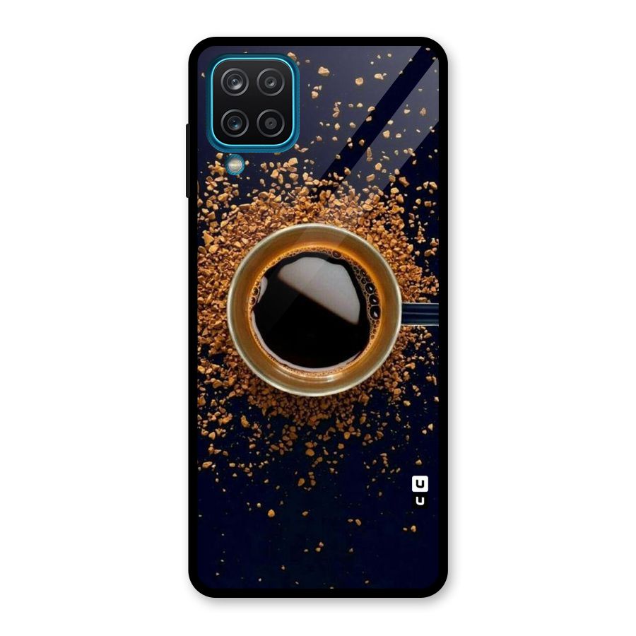Black Coffee Glass Back Case for Galaxy A12