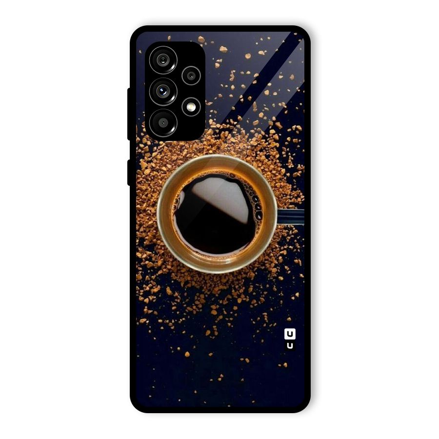 Black Coffee Glass Back Case for Galaxy A73 5G