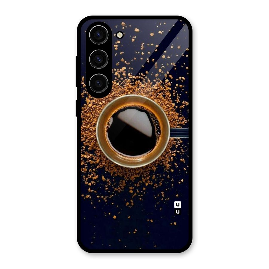 Black Coffee Glass Back Case for Galaxy S23 Plus