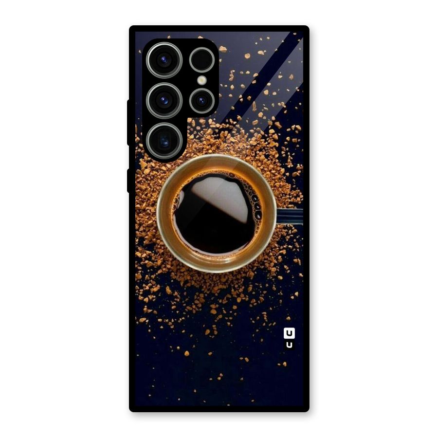 Black Coffee Glass Back Case for Galaxy S23 Ultra