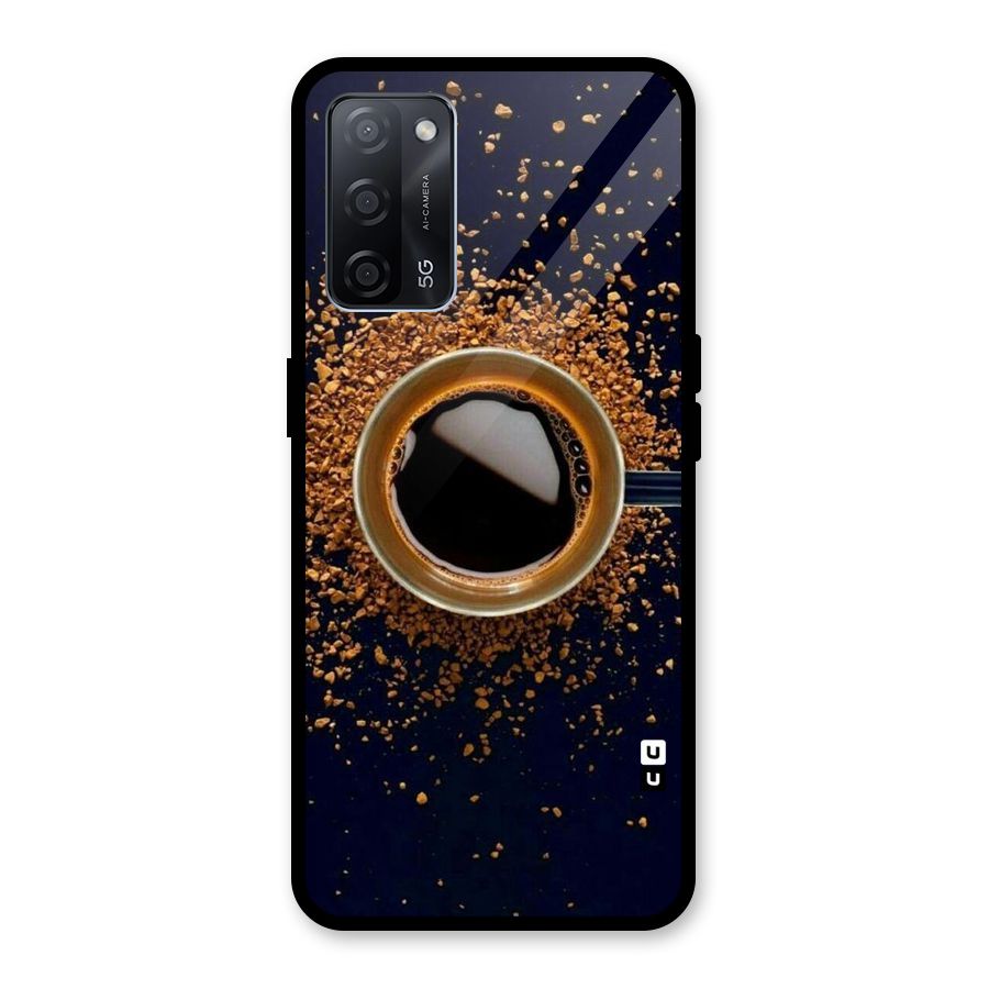 Black Coffee Glass Back Case for Oppo A53s 5G