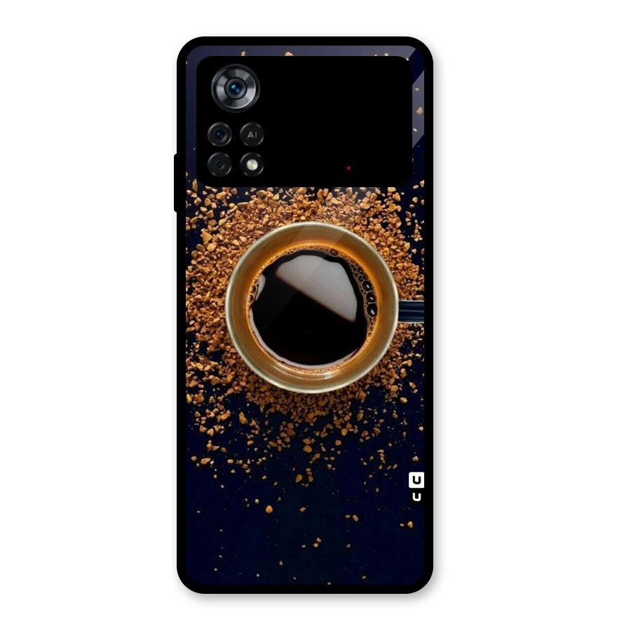 Black Coffee Glass Back Case for Poco X4 Pro 5G