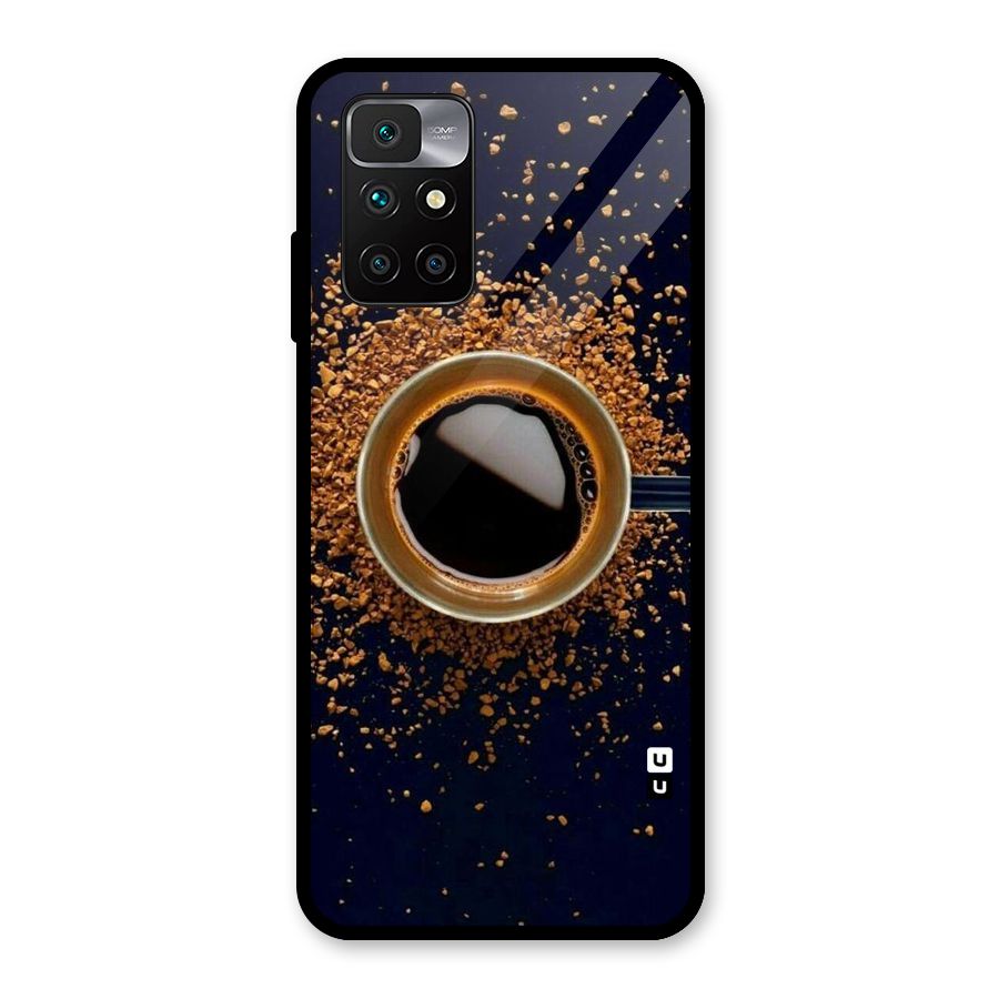 Black Coffee Glass Back Case for Redmi 10 Prime