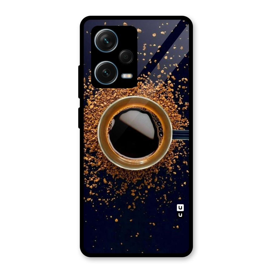 Black Coffee Glass Back Case for Redmi Note 12 Pro Plus 5G