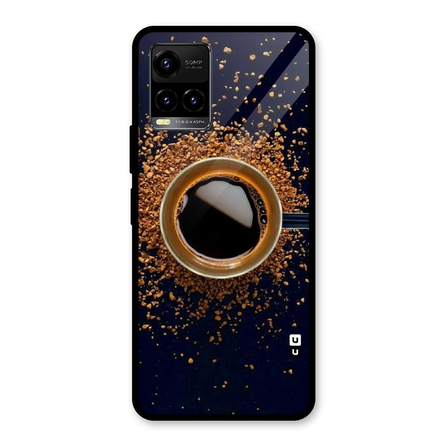 Black Coffee Glass Back Case for Vivo Y21A