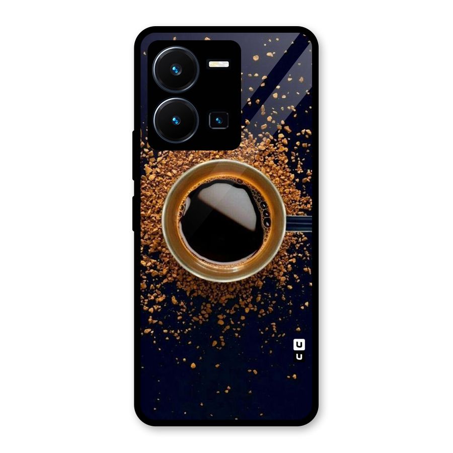 Black Coffee Glass Back Case for Vivo Y35