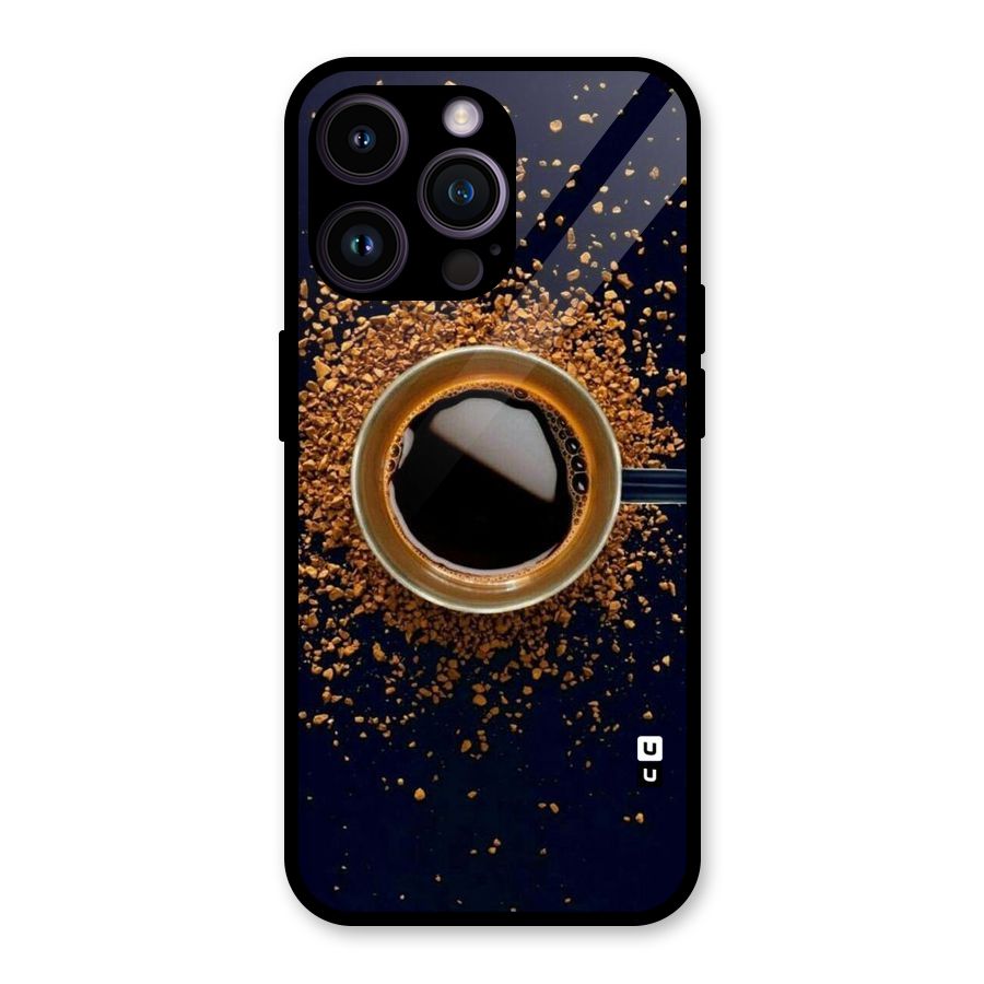 Black Coffee Glass Back Case for iPhone 14 Pro Max
