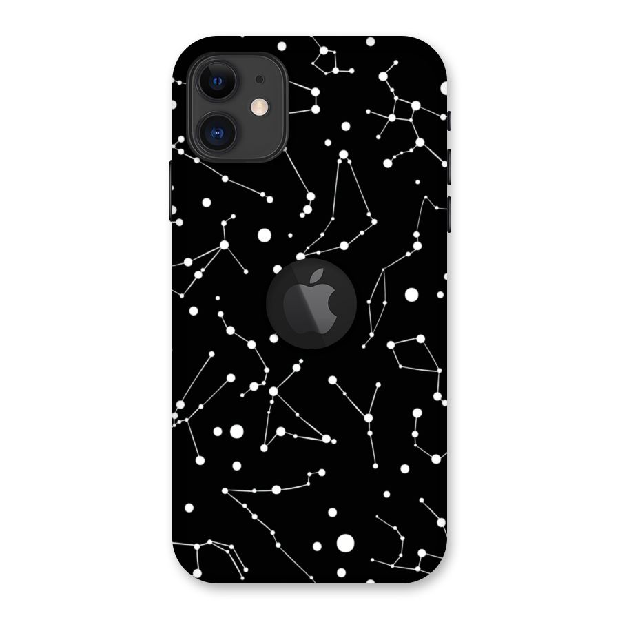 Black Constellation Pattern Back Case for iPhone 11 Logo Cut