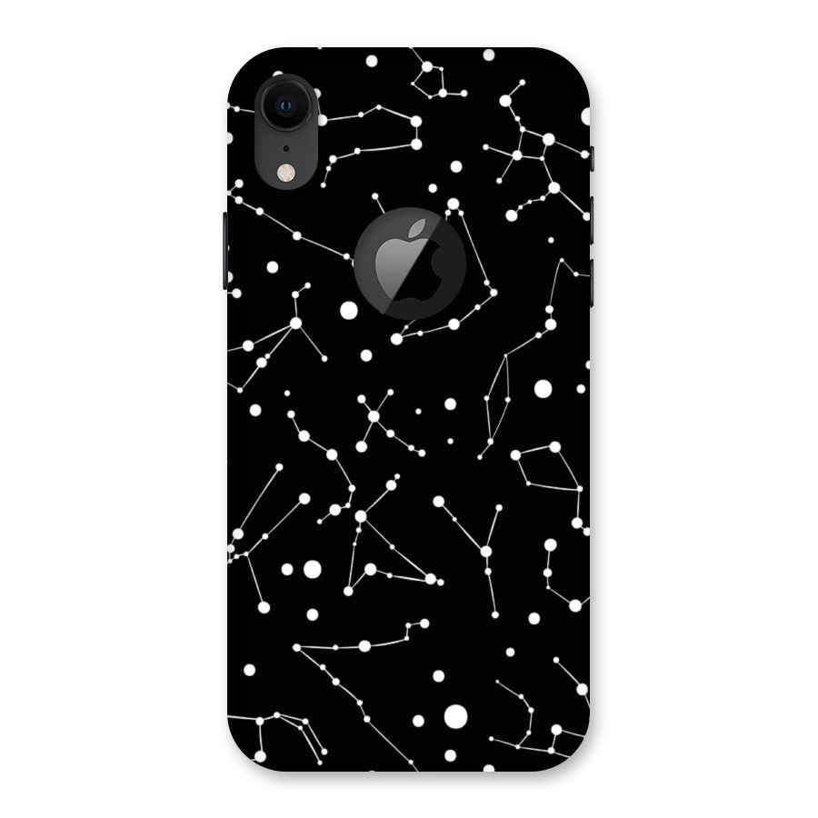 Black Constellation Pattern Back Case for iPhone XR Logo Cut