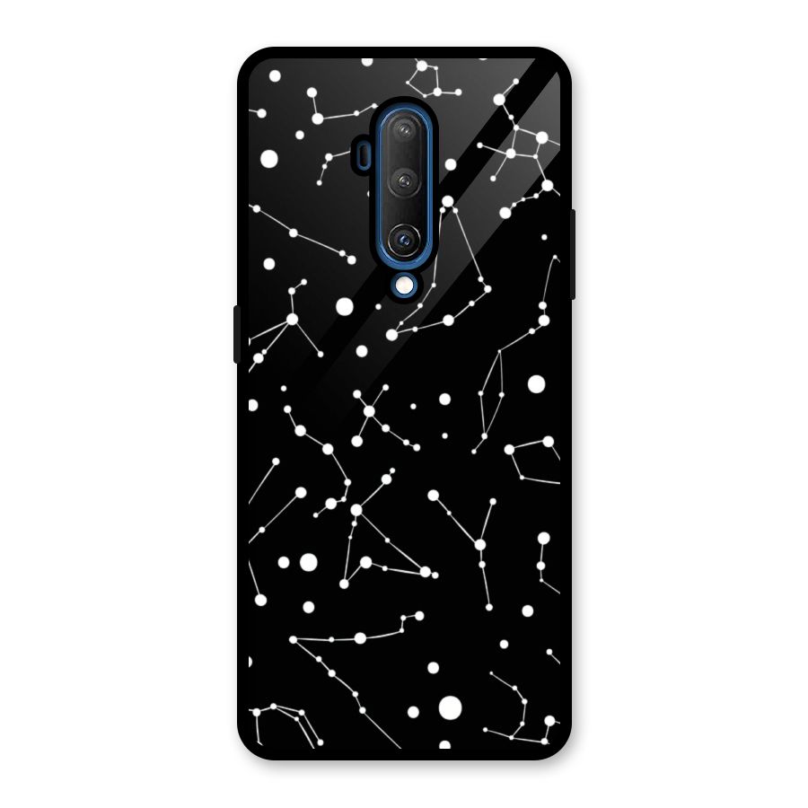 Black Constellation Pattern Glass Back Case for OnePlus 7T Pro