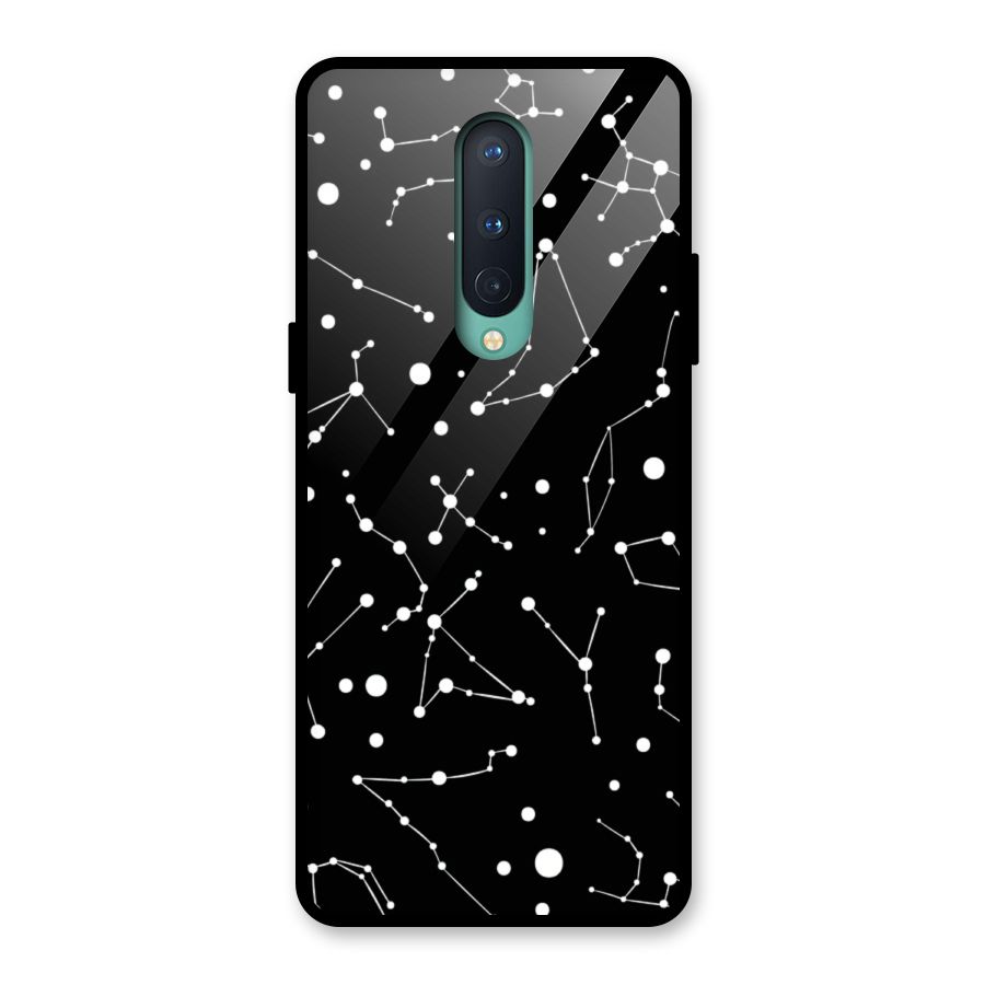 Black Constellation Pattern Glass Back Case for OnePlus 8