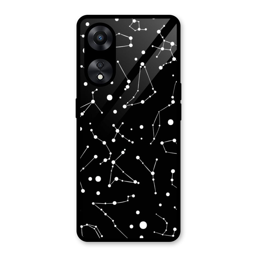 Black Constellation Pattern Glass Back Case for Oppo A78