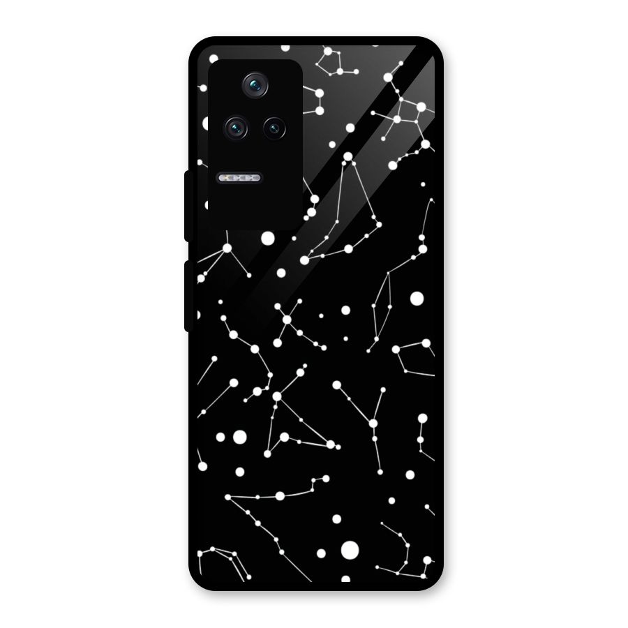 Black Constellation Pattern Glass Back Case for Poco F4 5G