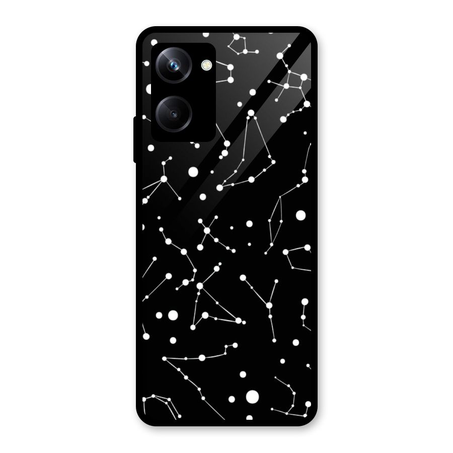 Black Constellation Pattern Glass Back Case for Realme 10 Pro
