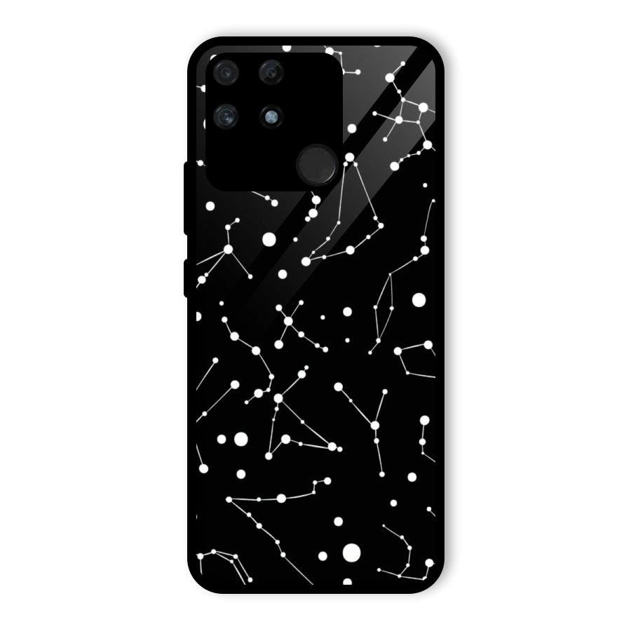 Black Constellation Pattern Glass Back Case for Realme Narzo 50A