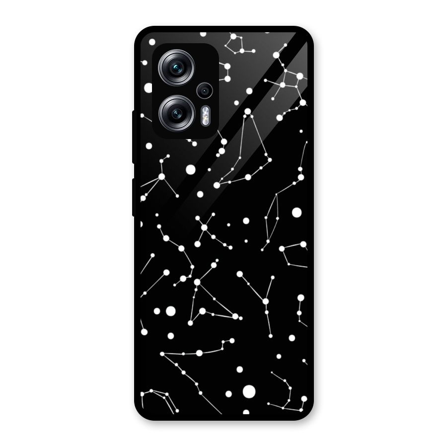 Black Constellation Pattern Glass Back Case for Redmi K50i