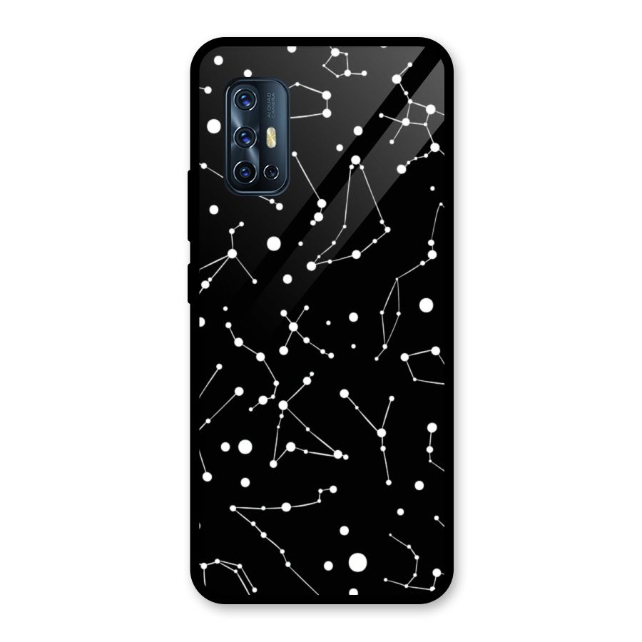 Black Constellation Pattern Glass Back Case for Vivo V17