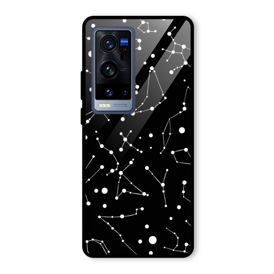 Black Constellation Pattern Glass Back Case for Vivo X60 Pro Plus