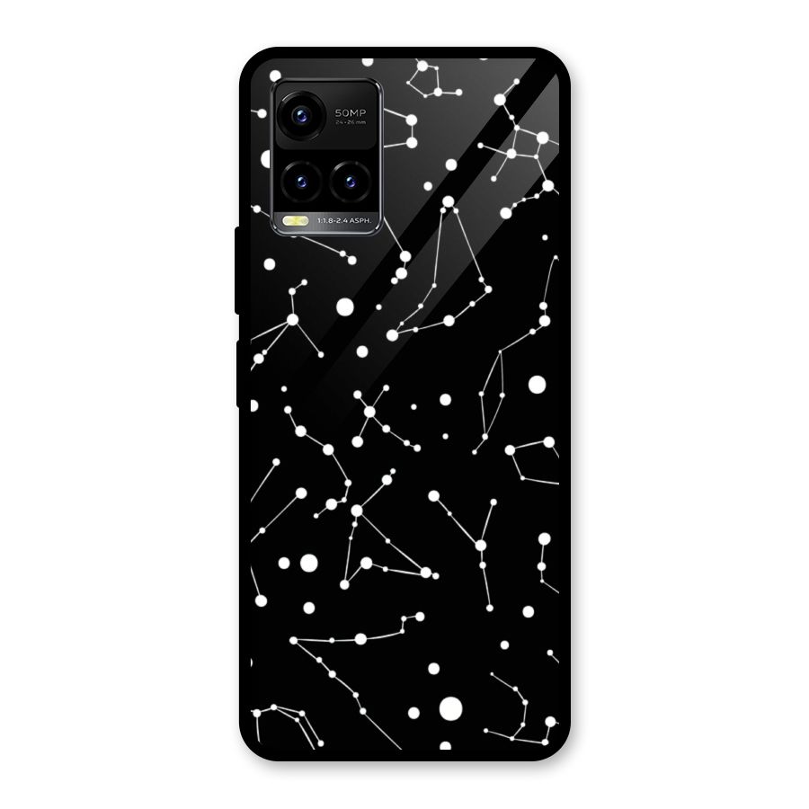 Black Constellation Pattern Glass Back Case for Vivo Y21T