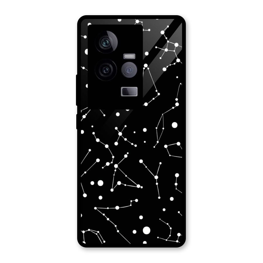 Black Constellation Pattern Glass Back Case for Vivo iQOO 11 5G