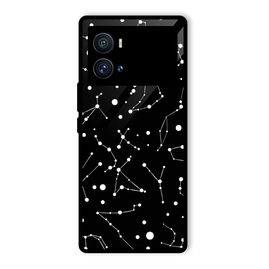 Black Constellation Pattern Glass Back Case for Vivo iQOO 9 Pro