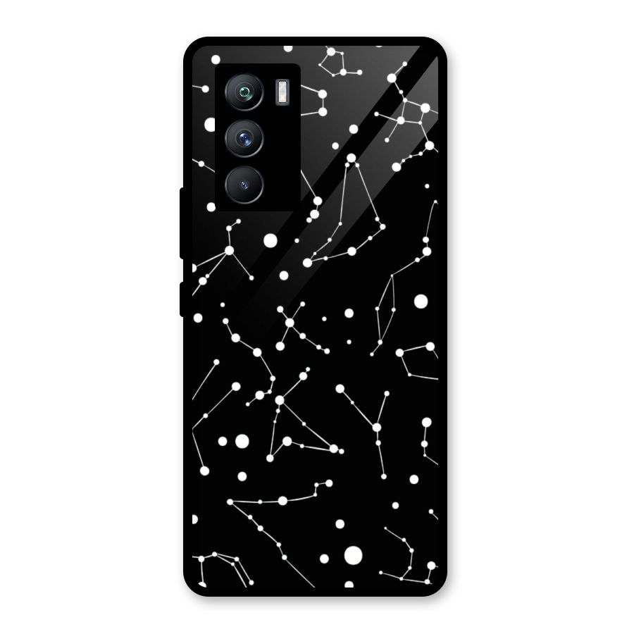 Black Constellation Pattern Glass Back Case for Vivo iQOO 9 SE