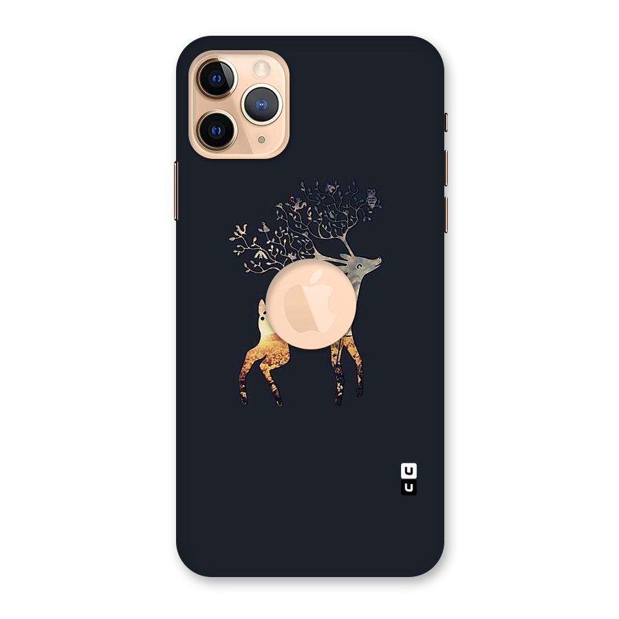 Black Deer Back Case for iPhone 11 Pro Max Logo Cut