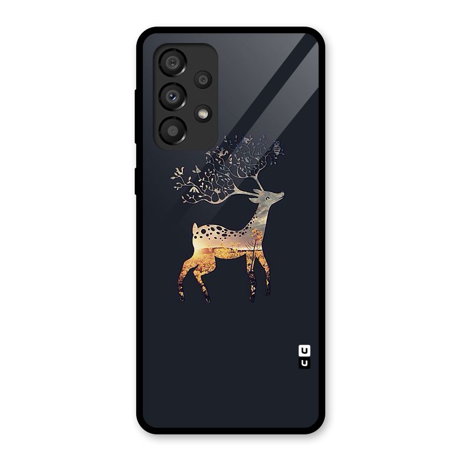 Black Deer Glass Back Case for Galaxy A33 5G