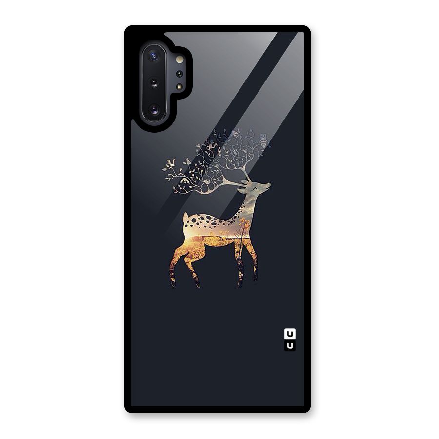 Black Deer Glass Back Case for Galaxy Note 10 Plus