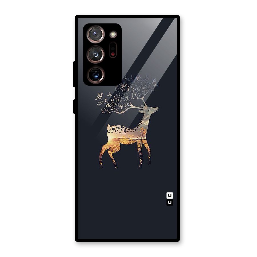 Black Deer Glass Back Case for Galaxy Note 20 Ultra 5G