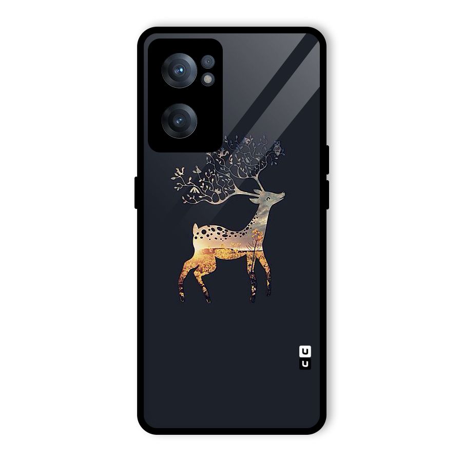 Black Deer Glass Back Case for OnePlus Nord CE 2 5G
