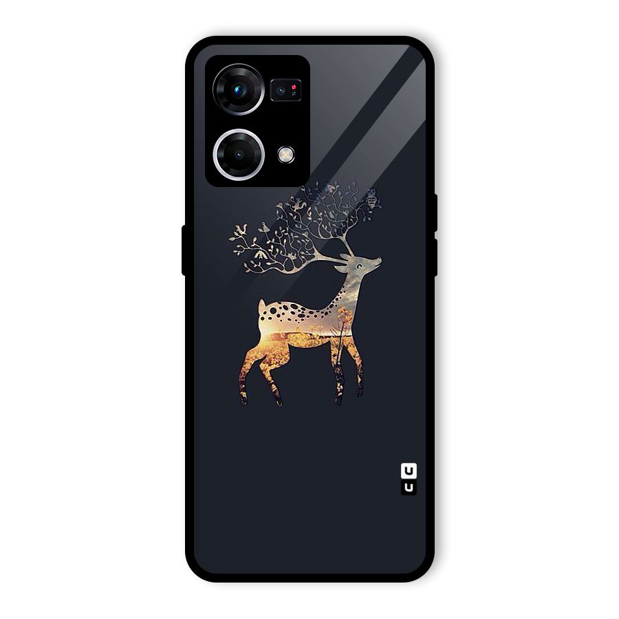 Black Deer Glass Back Case for Oppo F21s Pro 4G