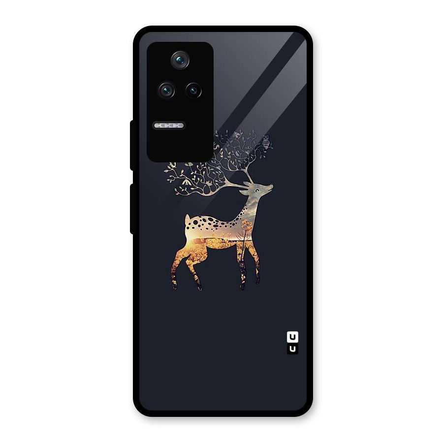 Black Deer Glass Back Case for Poco F4 5G
