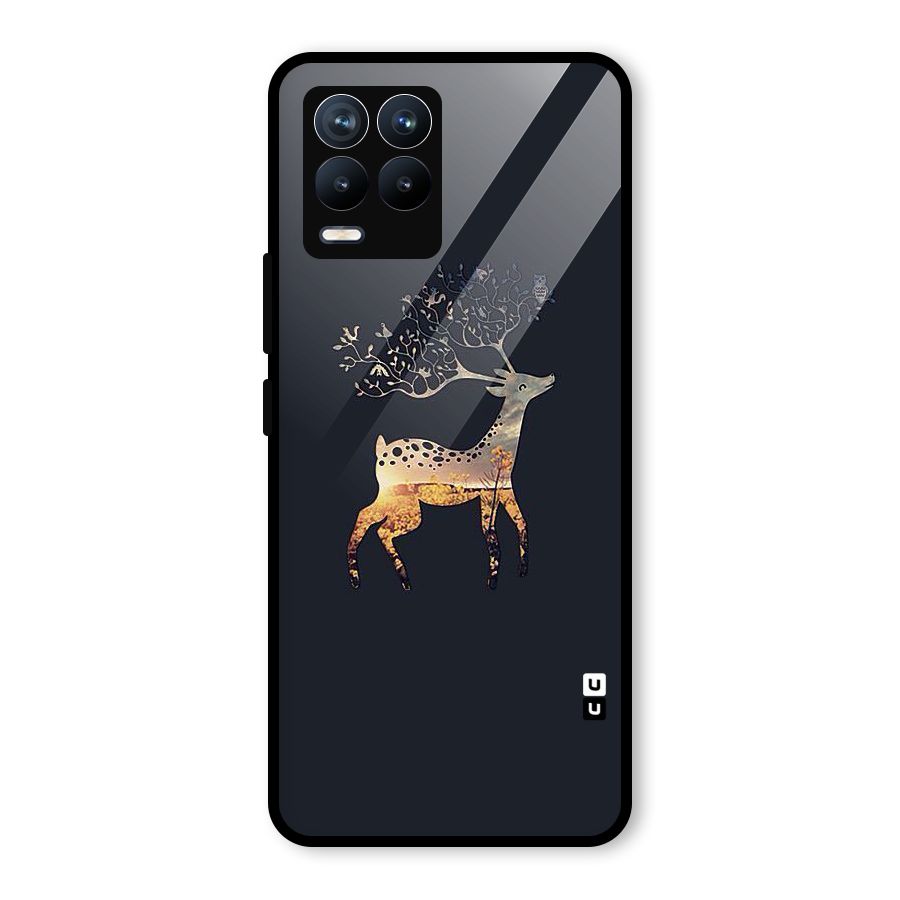 Black Deer Glass Back Case for Realme 8 Pro