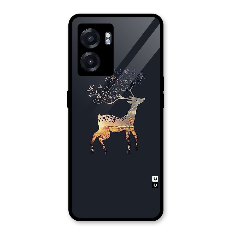 Black Deer Glass Back Case for Realme Narzo 50 5G
