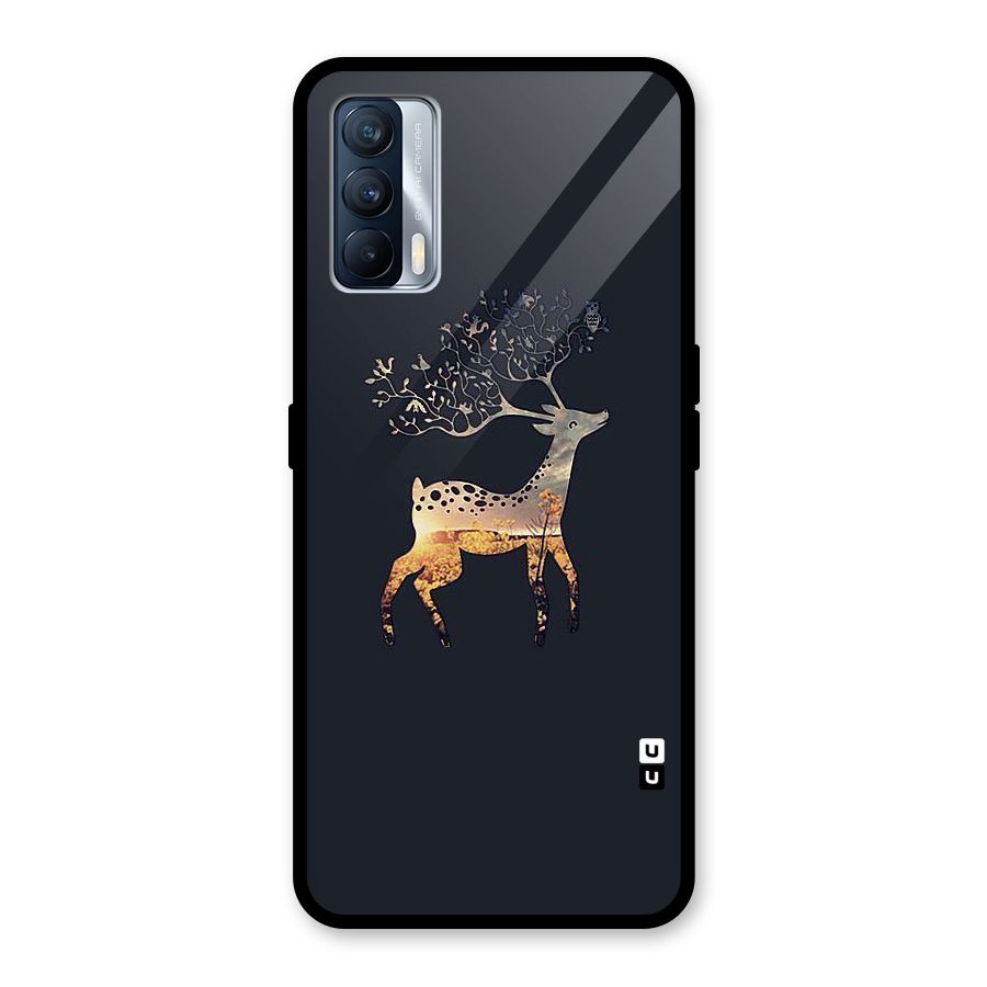 Black Deer Glass Back Case for Realme X7
