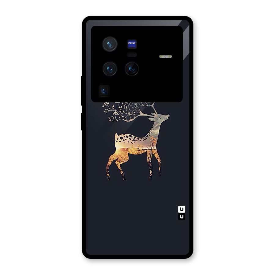 Black Deer Glass Back Case for Vivo X80 Pro
