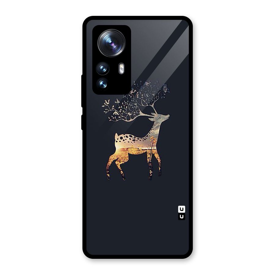 Black Deer Glass Back Case for Xiaomi 12 Pro