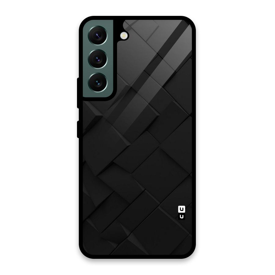 Black Elegant Design Glass Back Case for Galaxy S22 5G