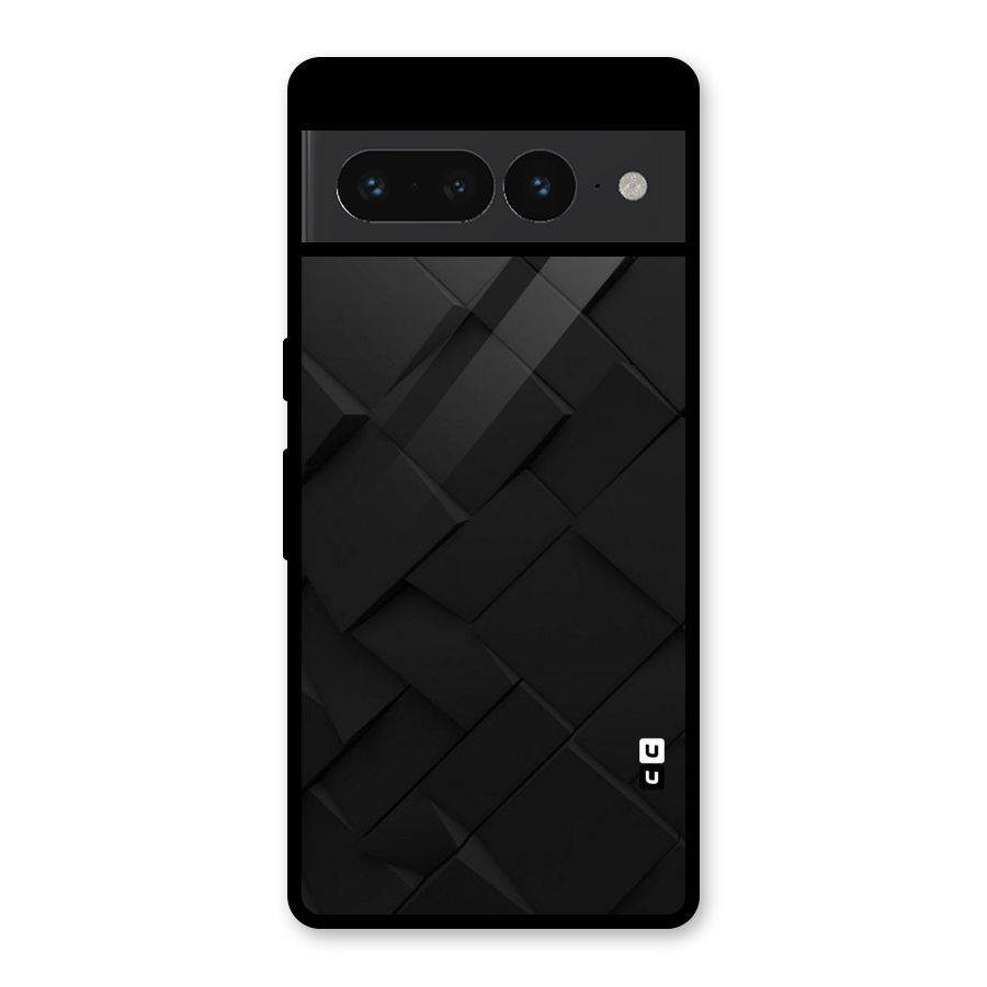 Black Elegant Design Glass Back Case for Google Pixel 7 Pro