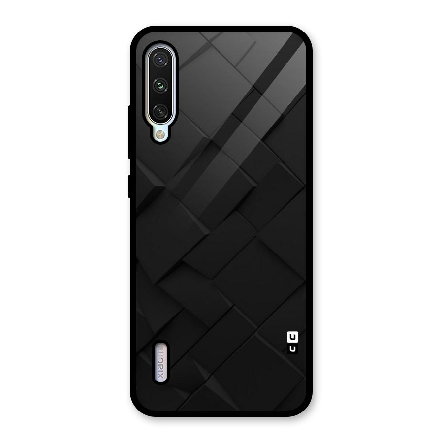 Black Elegant Design Glass Back Case for Mi A3