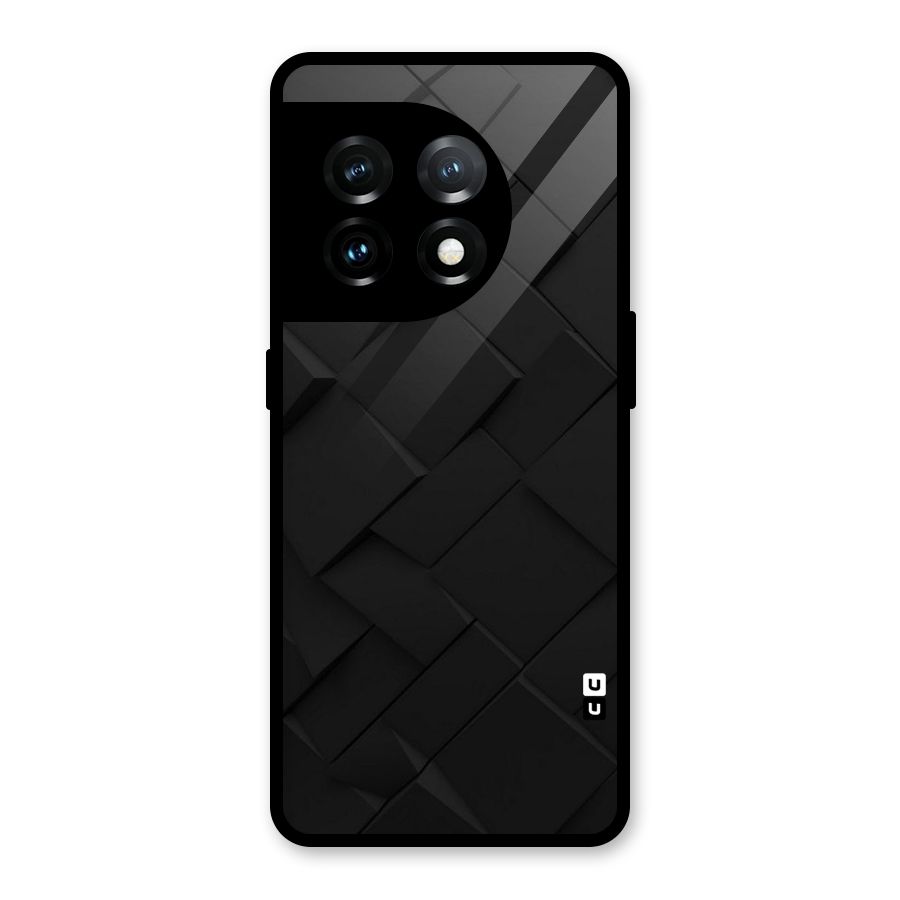 Black Elegant Design Glass Back Case for OnePlus 11