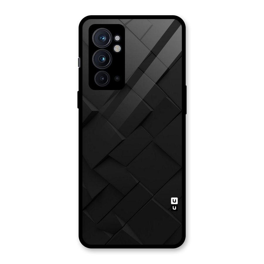 Black Elegant Design Glass Back Case for OnePlus 9RT 5G