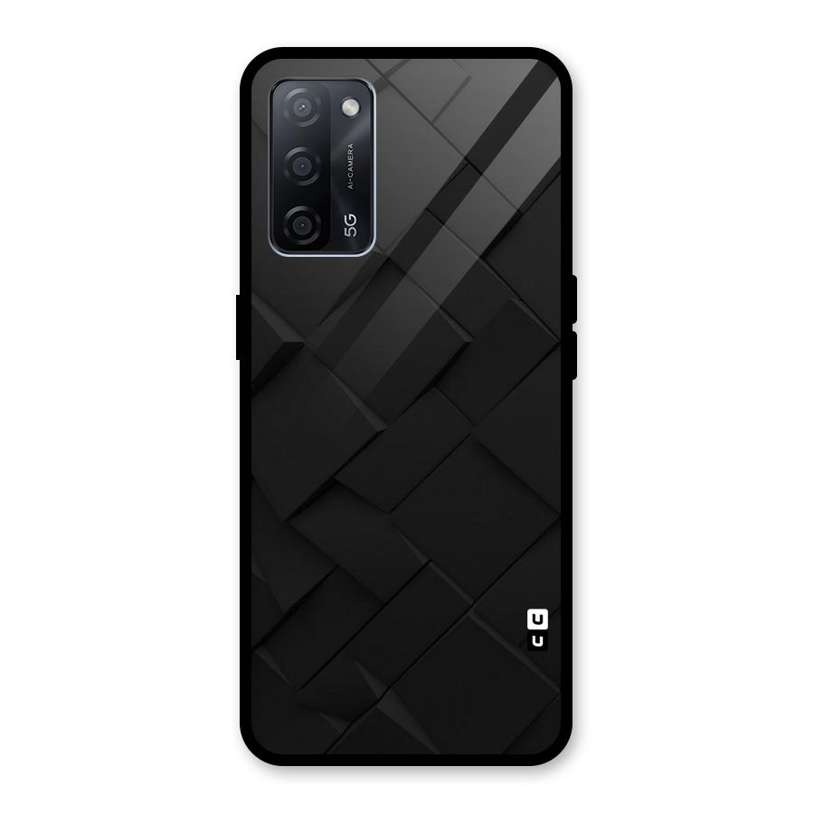 Black Elegant Design Glass Back Case for Oppo A53s 5G