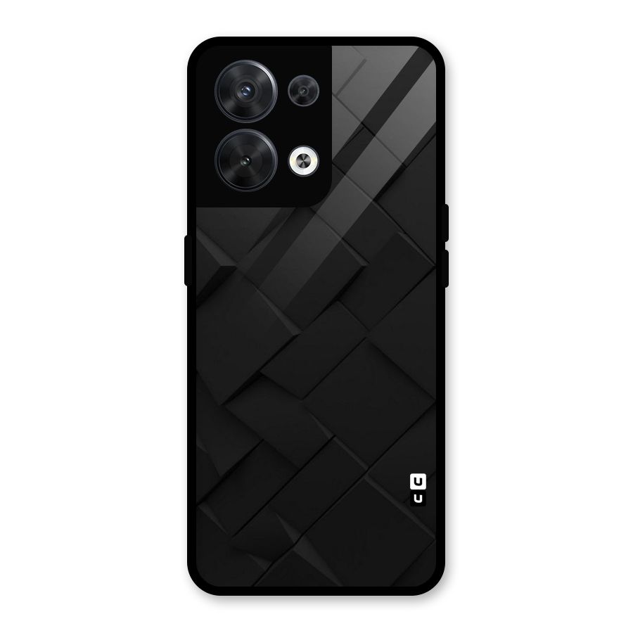 Black Elegant Design Glass Back Case for Oppo Reno8 5G