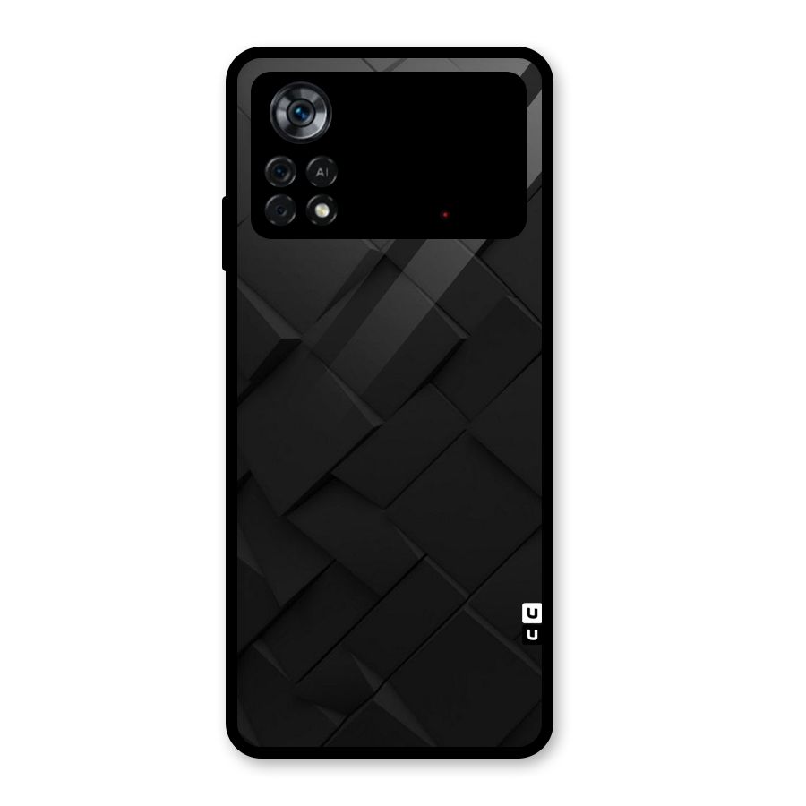 Black Elegant Design Glass Back Case for Poco X4 Pro 5G