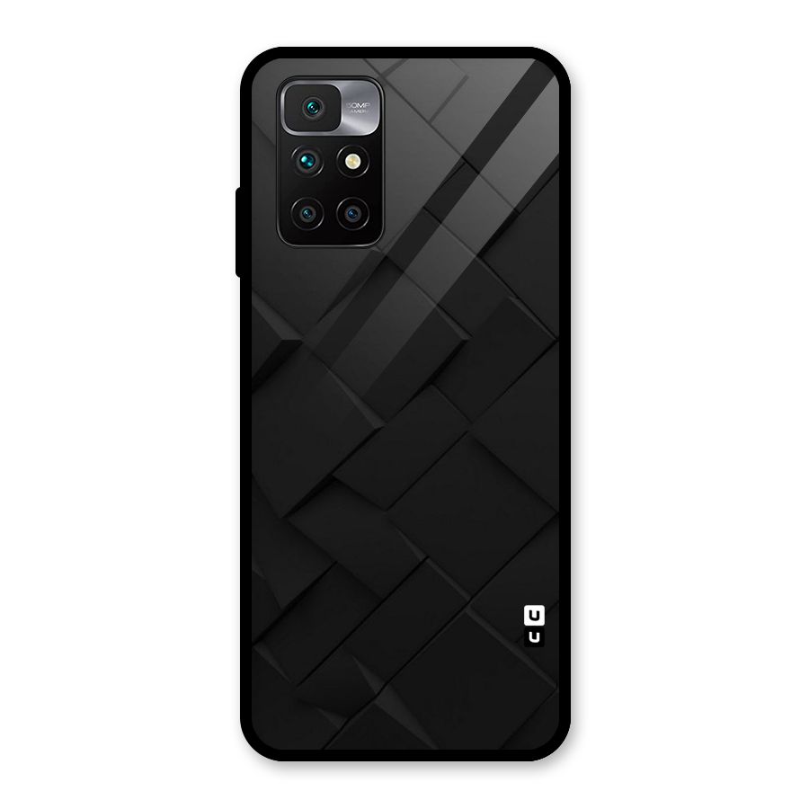 Black Elegant Design Glass Back Case for Redmi 10 Prime